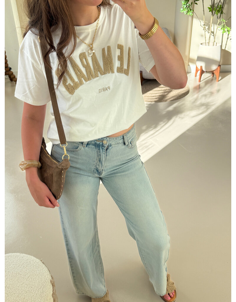 21Jewelz T-shirt Le Marais - wit/taupe