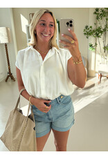 21Jewelz Geplooide mouwloze zomer blouse - wit