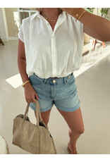 21Jewelz Geplooide mouwloze zomer blouse - wit