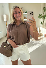 21Jewelz Geplooide mouwloze zomer blouse - bruin