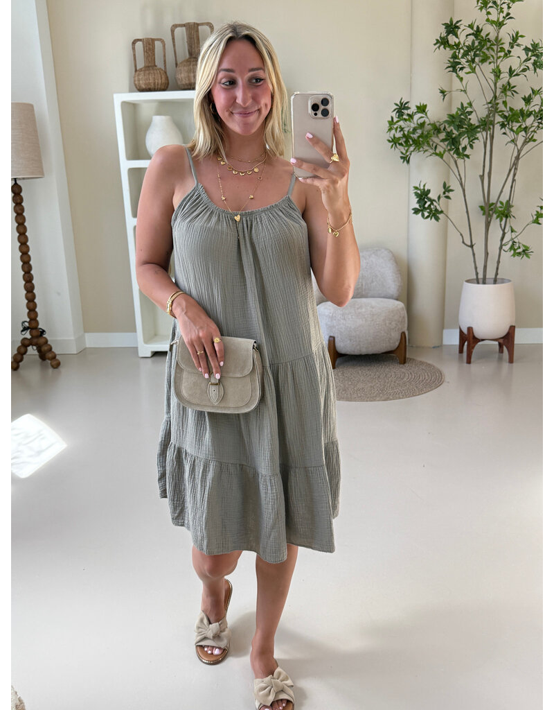 21Jewelz Mousseline zomer jurkje - taupe