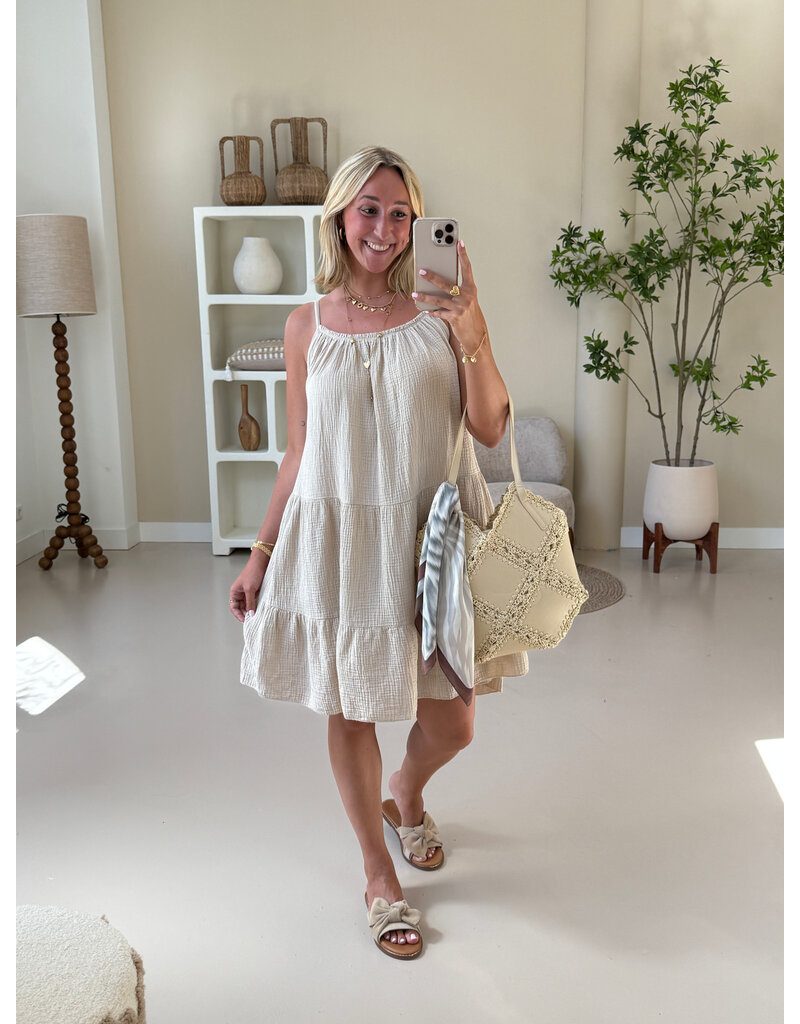 21Jewelz Mousseline zomer jurkje - beige