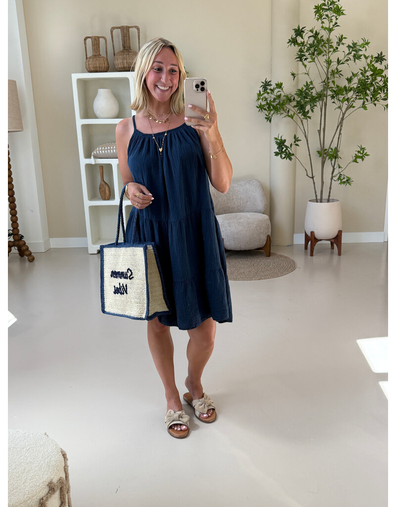 21Jewelz Mousseline zomer jurkje - donkerblauw