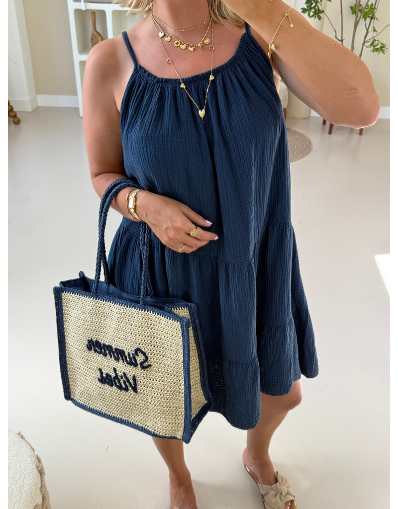 21Jewelz Mousseline zomer jurkje - donkerblauw