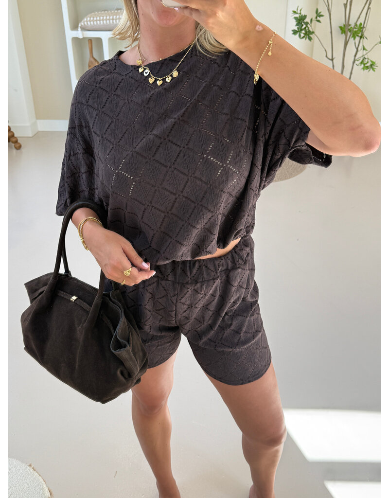 21Jewelz Co ord set met patroon - donkerbruin