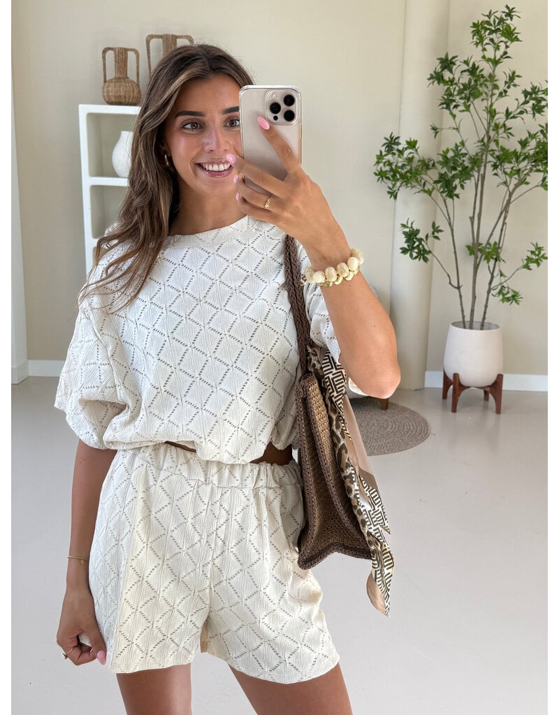 21Jewelz Co ord set met patroon - ecru