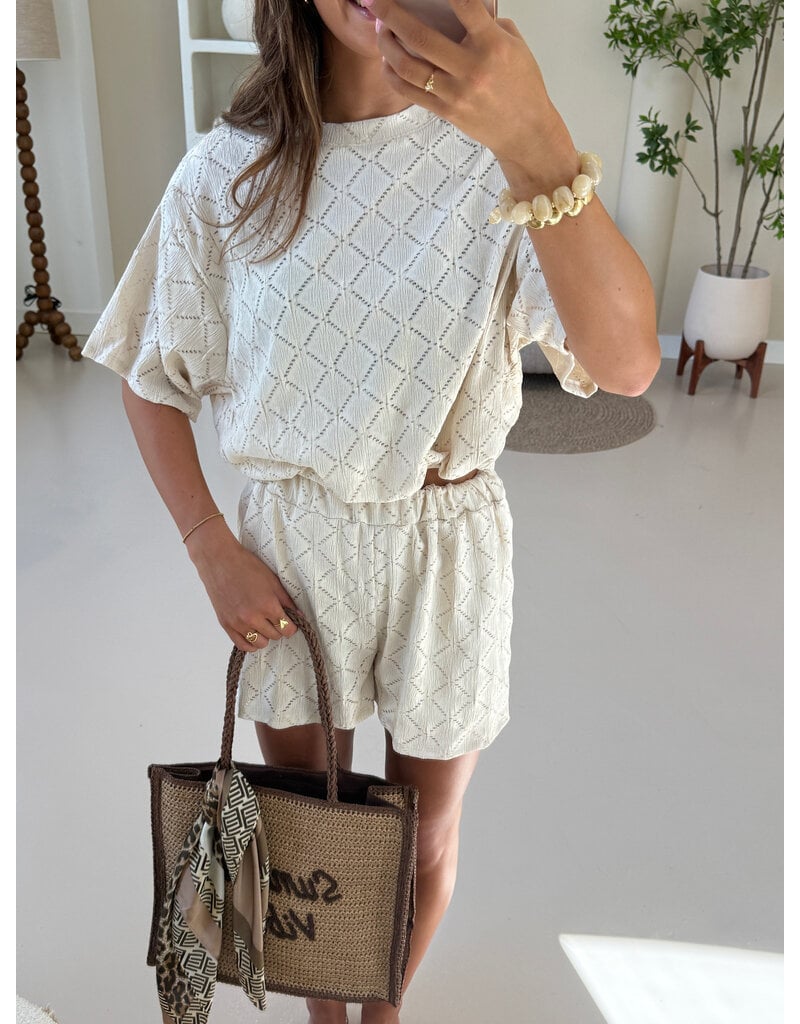 21Jewelz Co ord set met patroon - ecru