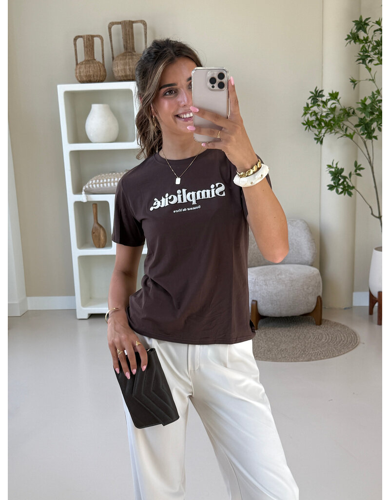 21Jewelz T-shirt "Simplicité" - bruin/beige