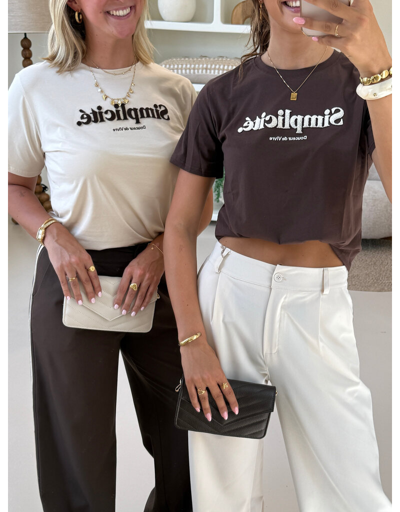 21Jewelz T-shirt "Simplicité" - bruin/beige