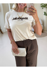21Jewelz T-shirt "Simplicité" - beige/bruin