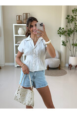 21Jewelz Effen getailleerde blouse - beige