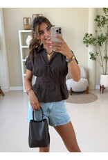 21Jewelz Effen getailleerde blouse - bruin