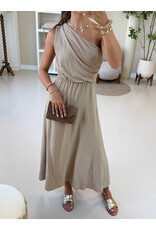 21Jewelz One shoulder jurk - beige