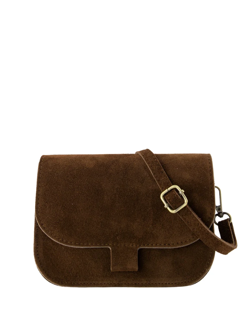21Jewelz Casual tas - suede donkerbruin