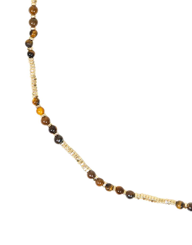 21Jewelz Ketting met kraaltjes - goud/bruin