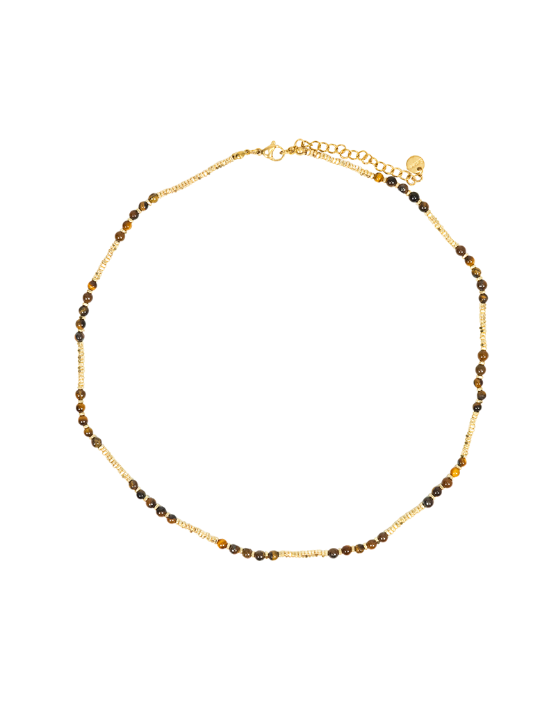 21Jewelz Ketting met kraaltjes - goud/bruin
