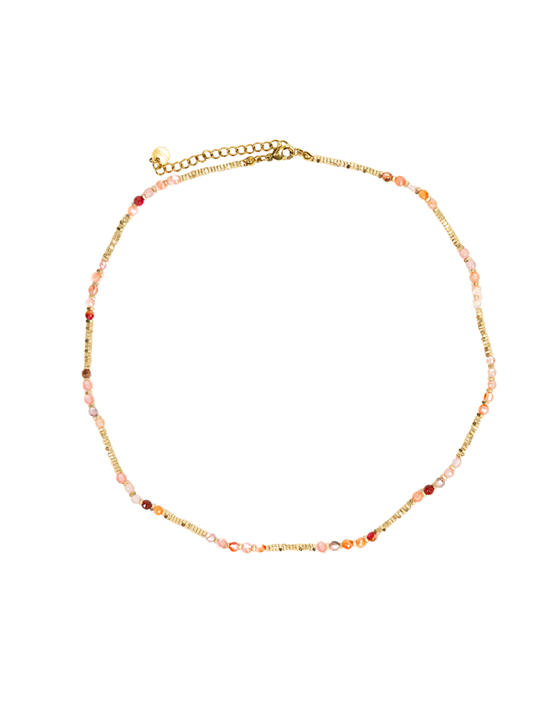 21Jewelz Ketting met kraaltjes - goud/roze