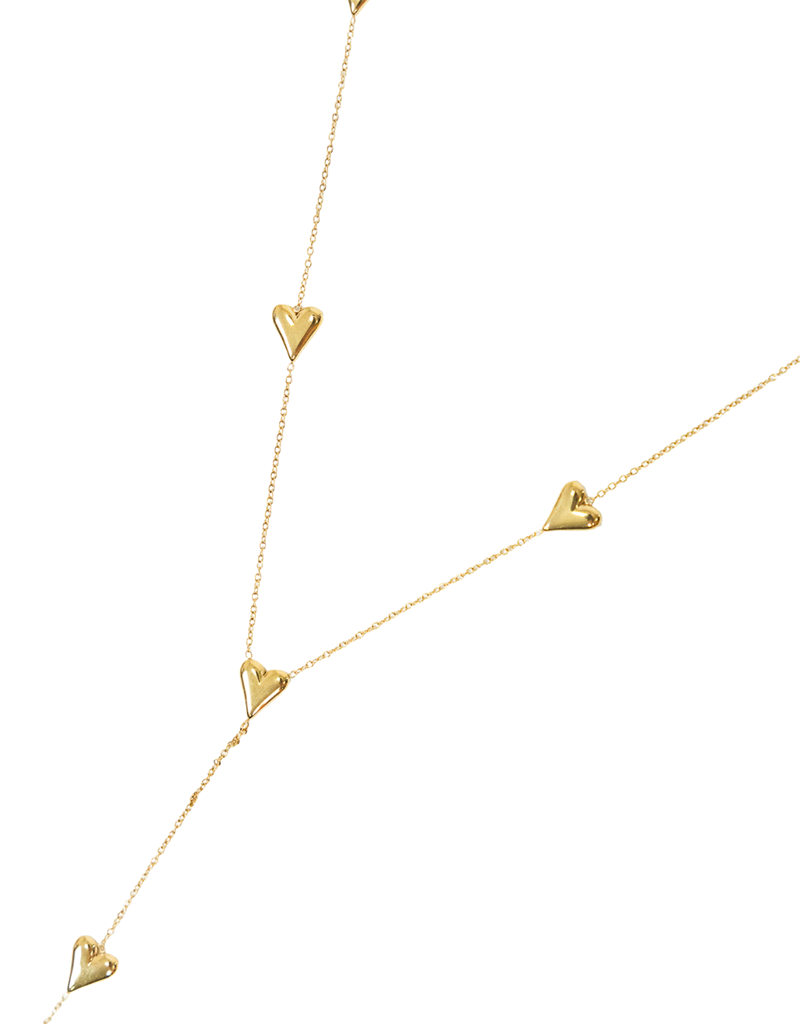 21Jewelz Extra lange ketting met hartjes - goud