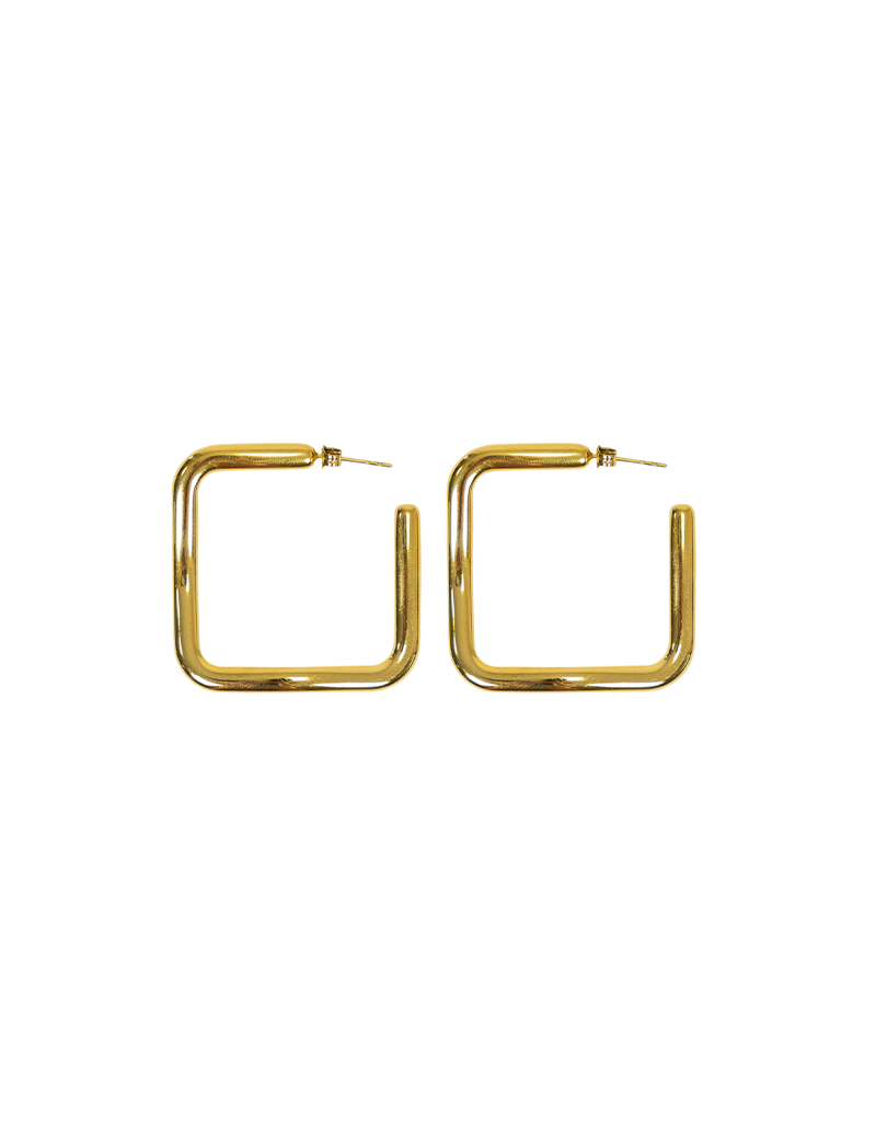 21Jewelz Organische vierkante oorbellen - goud
