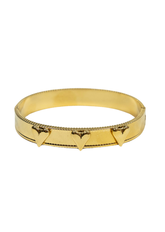 21Jewelz Bangle met 3 hartjes - goud