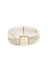 21Jewelz Statement bangle met vierkant - marmer ecru