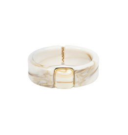 21Jewelz Statement bangle met vierkant - marmer ecru