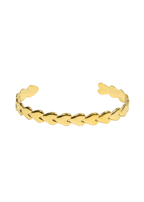 21Jewelz D&E | Open hartjes bangle - goud