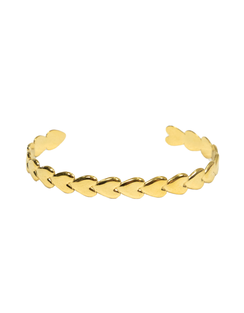 21Jewelz D&E | Open hartjes bangle - goud