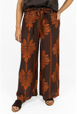 21Jewelz Pantalon met strik & palmboomprint - bruin