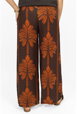 21Jewelz Pantalon met strik & palmboomprint - bruin