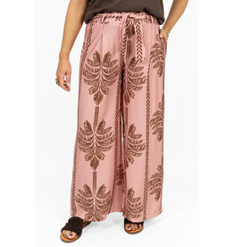 21Jewelz Pantalon met strik & palmboomprint - roze