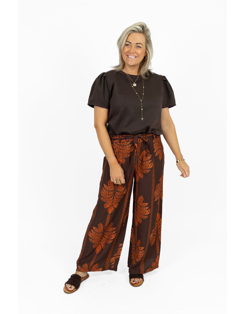 21Jewelz Sweatshirt met pofmouw - donkerbruin