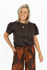 21Jewelz Sweatshirt met pofmouw - donkerbruin