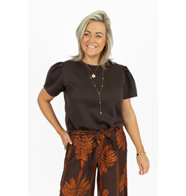 21Jewelz Sweatshirt met pofmouw - donkerbruin