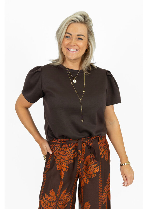 21Jewelz Sweatshirt met pofmouw - donkerbruin