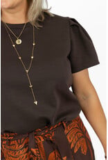 21Jewelz Sweatshirt met pofmouw - donkerbruin
