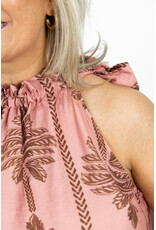 21Jewelz Mouwloze top met strik & palmboomprint - roze