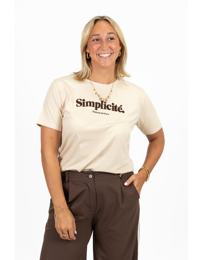 21Jewelz T-shirt "Simplicité" - beige/bruin