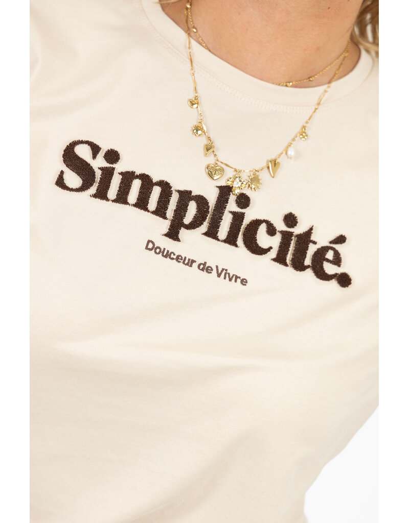 21Jewelz T-shirt "Simplicité" - beige/bruin