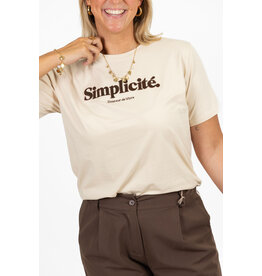 21Jewelz T-shirt "Simplicité" - beige/bruin