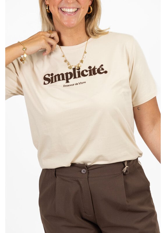 21Jewelz T-shirt "Simplicité" - beige/bruin