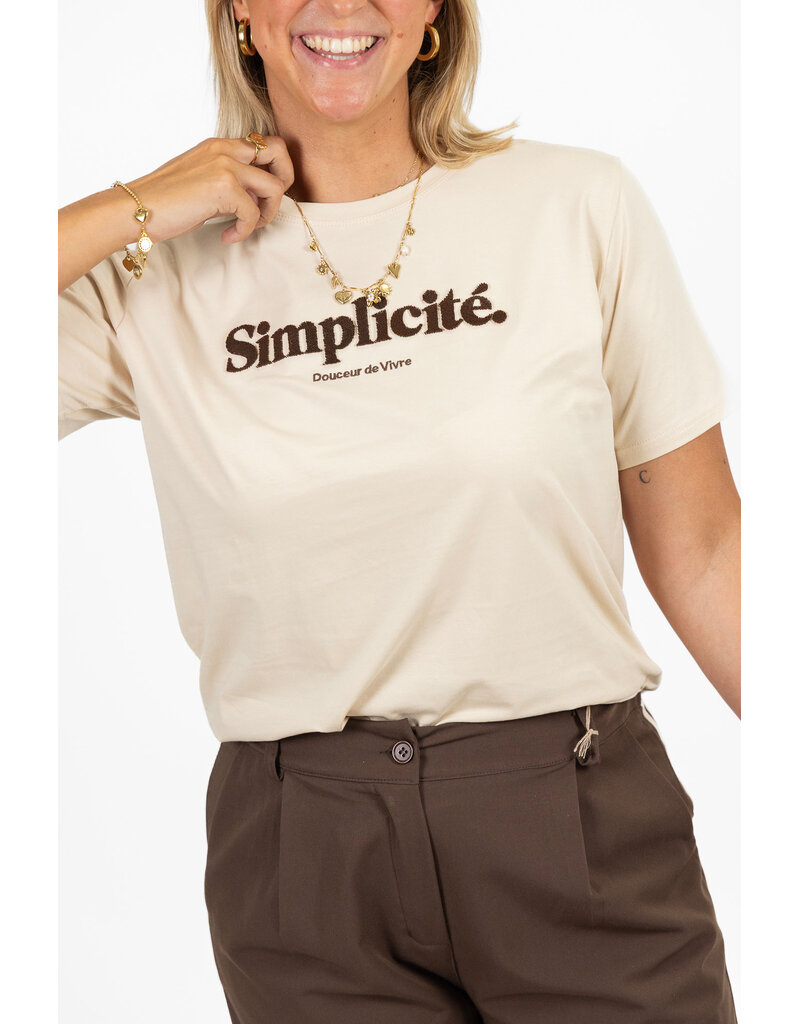 21Jewelz T-shirt "Simplicité" - beige/bruin