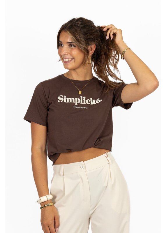 21Jewelz T-shirt "Simplicité" - bruin/beige