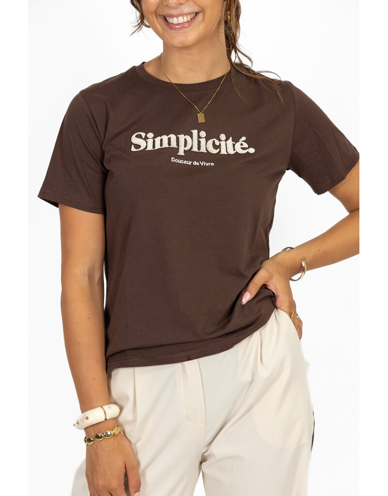 21Jewelz T-shirt "Simplicité" - bruin/beige