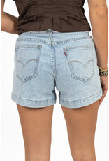 21Jewelz Denim short met schuine knoop - blauw