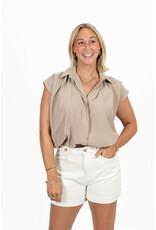 21Jewelz Jeans short met gouden knopen - ecru