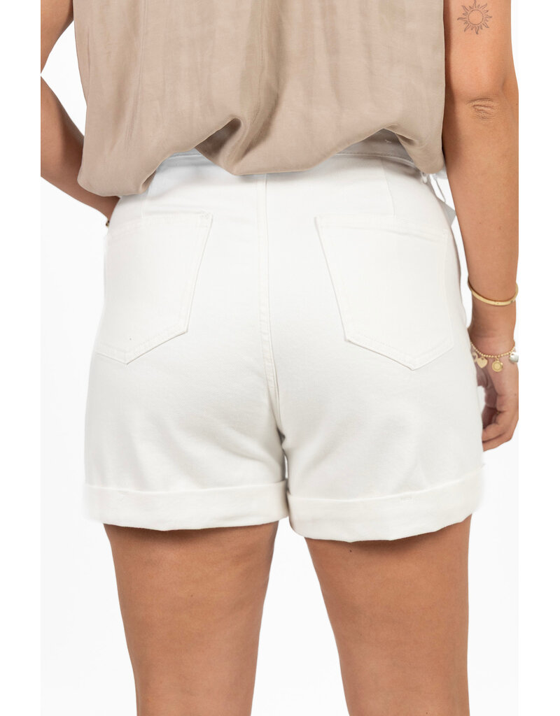 21Jewelz Jeans short met gouden knopen - ecru