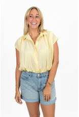 21Jewelz Geplooide mouwloze zomer blouse - geel