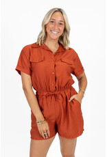 21Jewelz Effen playsuit met koordje - roest