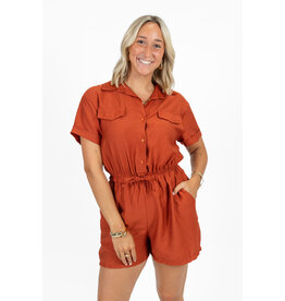 21Jewelz Effen playsuit met koordje - roest